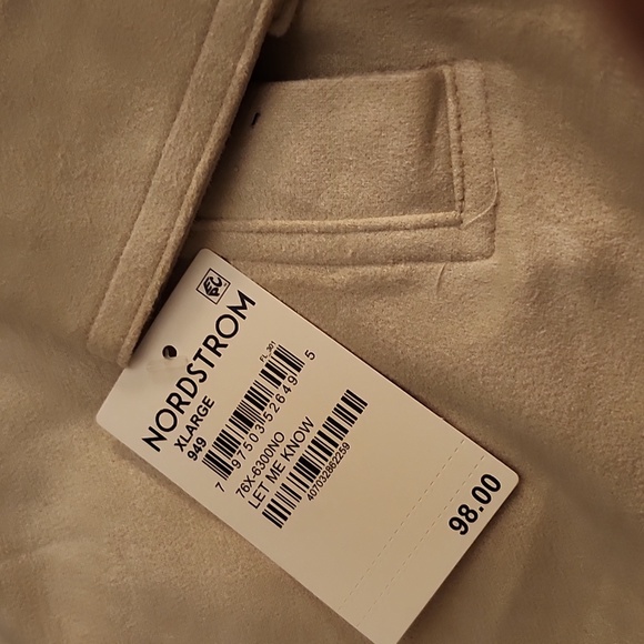 NWT Blank NYC Let Me Know Beige Cream Faux Suede Shacket Jacket XL